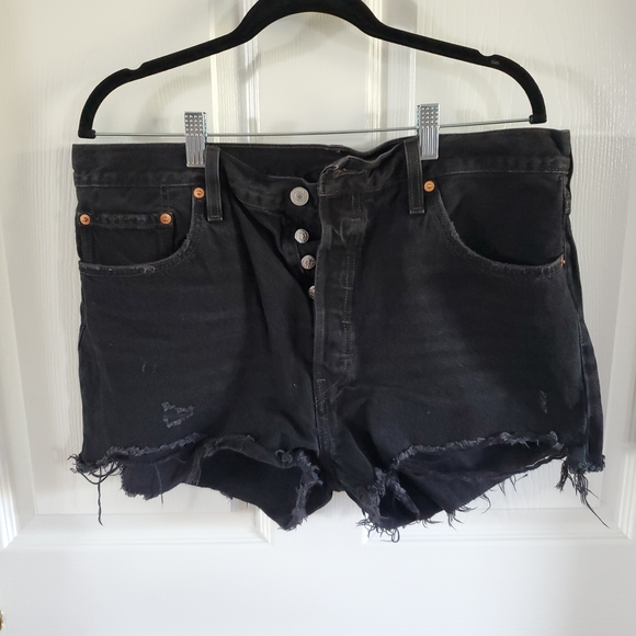 Levi's Pants - Levi's Black Jean Shorts Distressed Cut-Off Style. #MP